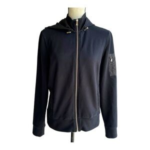 Ralph Lauren Active Hoodie Jacket Women's Size M‎ Black Cotton  Zip Neck